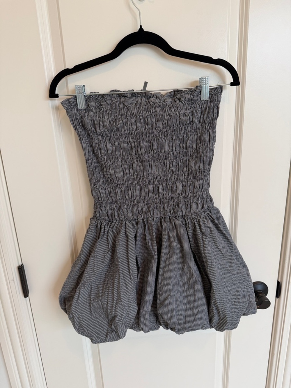 Anthropologie Charcoal Smocked Bubble Mini Skirt